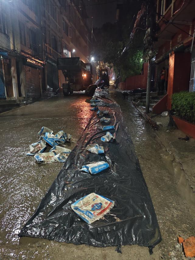 Golkhupakha RCC work completed-Night shift work of pipe laying and connection